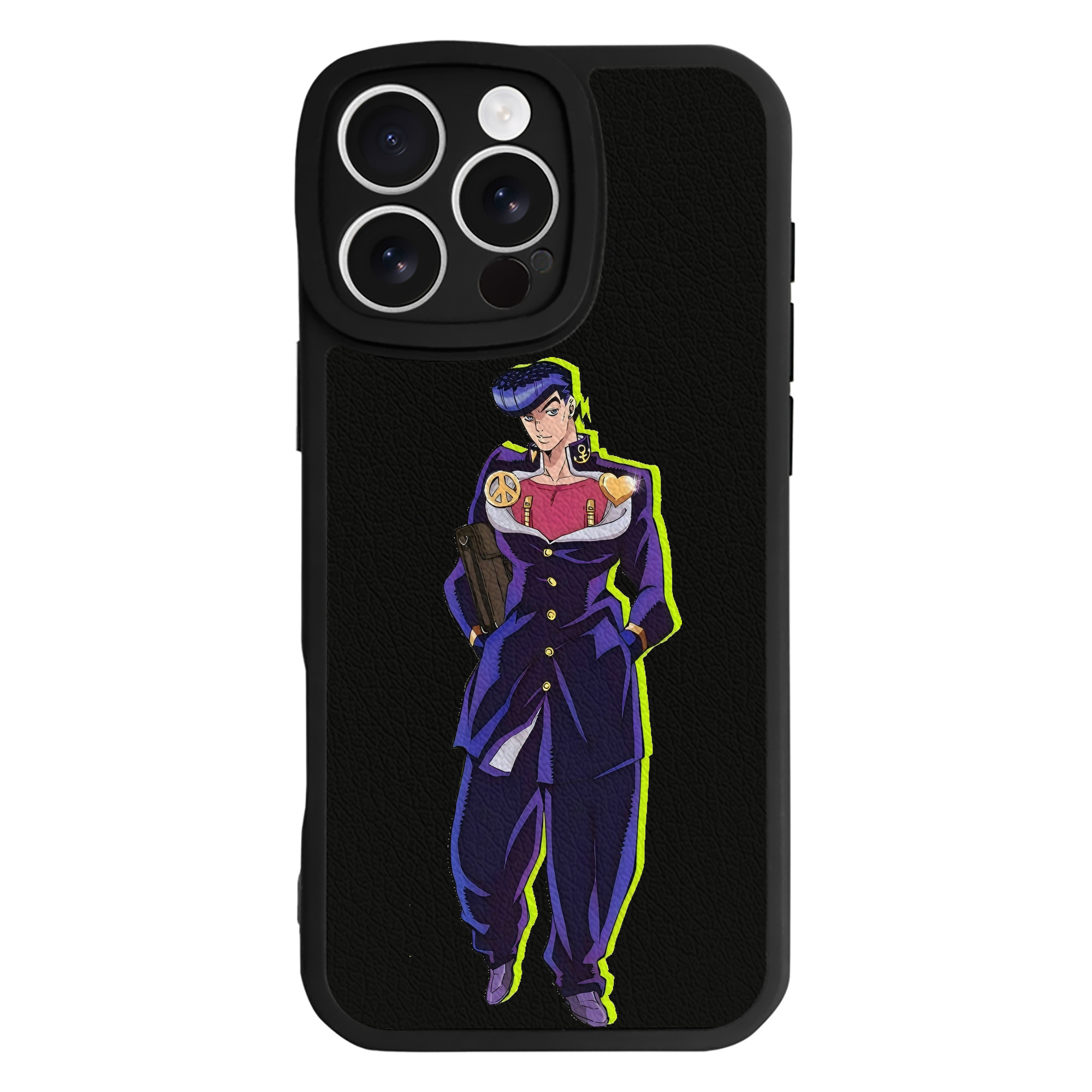 （画像用） ジョジョの奇妙な冒険 ひがしかた じょうすけ JoJo's Bizarre Adventure Higashikata Josuke 【iPhone 16シリーズ対応】シリコンスマホケース（レザー調） 材質：シリコン